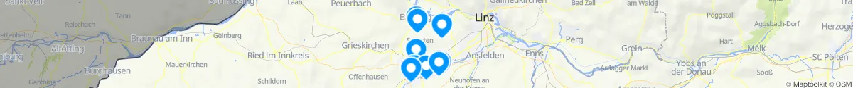 Kartenansicht für Apotheken-Notdienste in der Nähe von Scharten (Eferding, Oberösterreich)